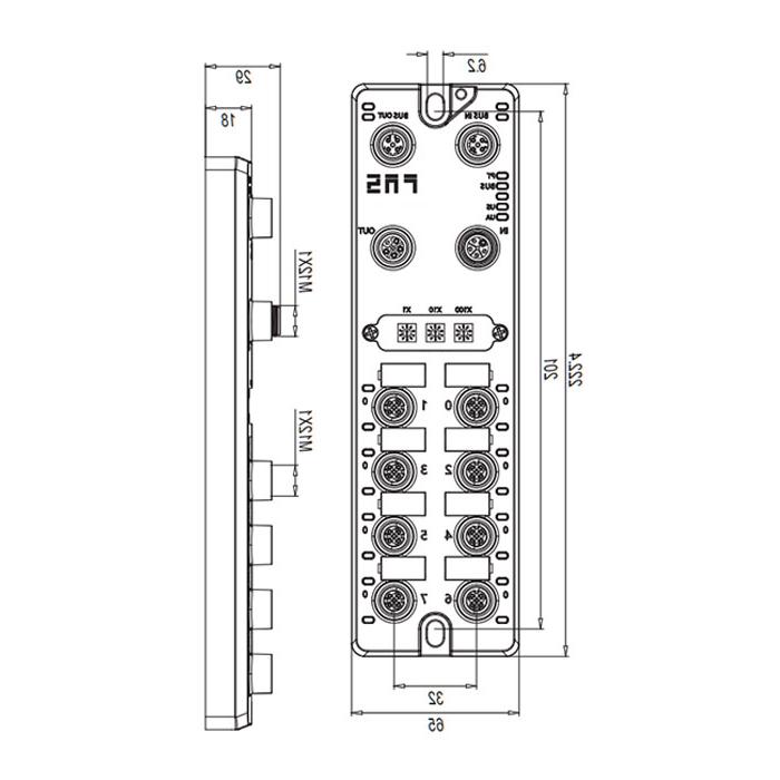 支持Profibus-DP主站、8端口、IO-Link Master、M12接口、8DI/DO可配置、PNP、远程模块、003B31